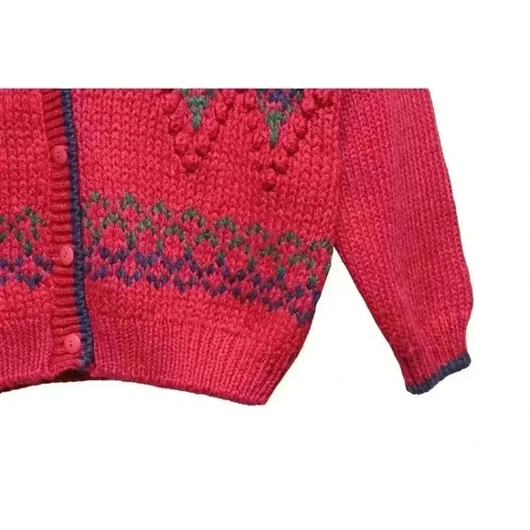 Vintage 80s 90s Grandpa Cardigan Sweater Size Large Classic Knit Ramie Argyle - Picture 8 of 12